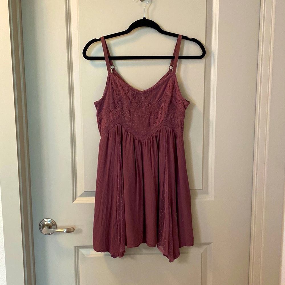 Maroon light summer dress from American Eagle Outfitters.